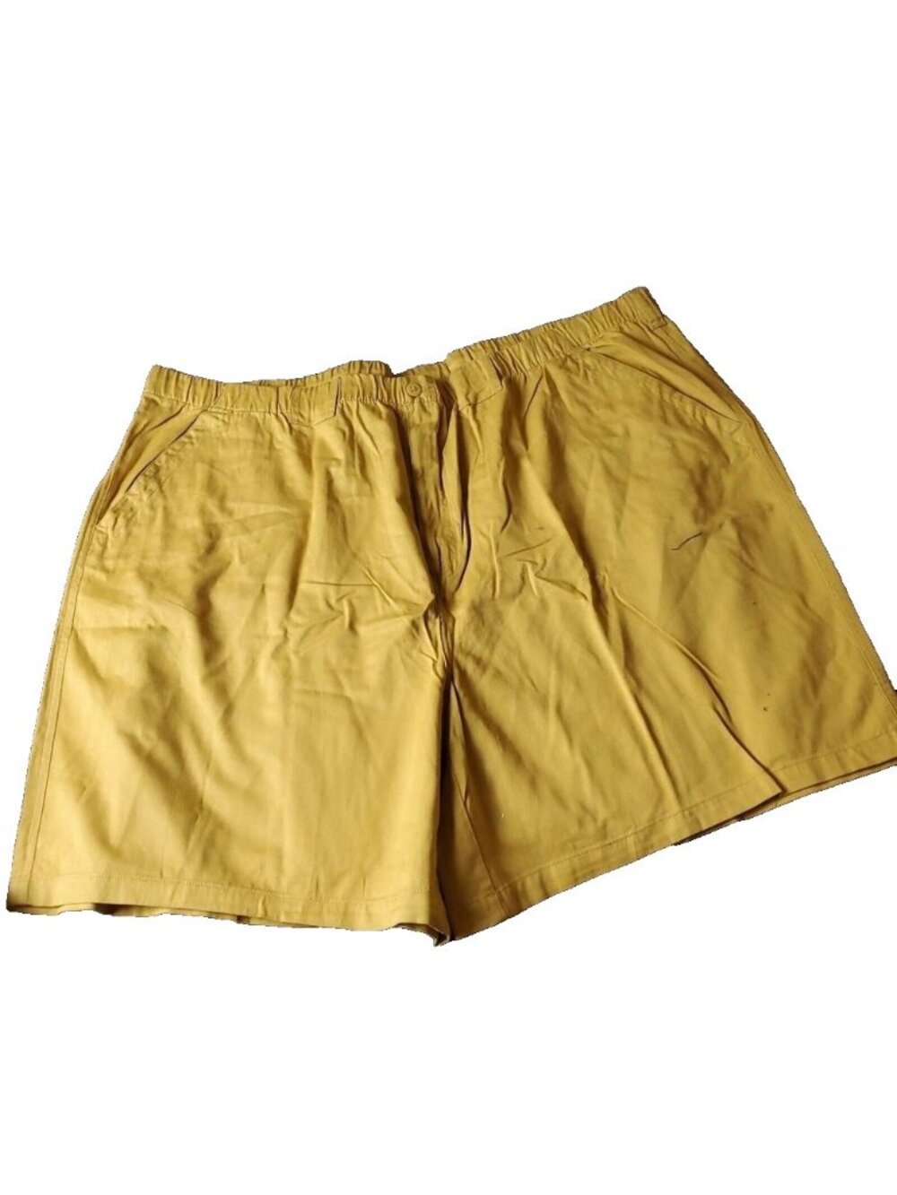 Boulder Creek Shorts Mens 5XL Big Tall Yellow Khaki Cotton LL Elastic y2K